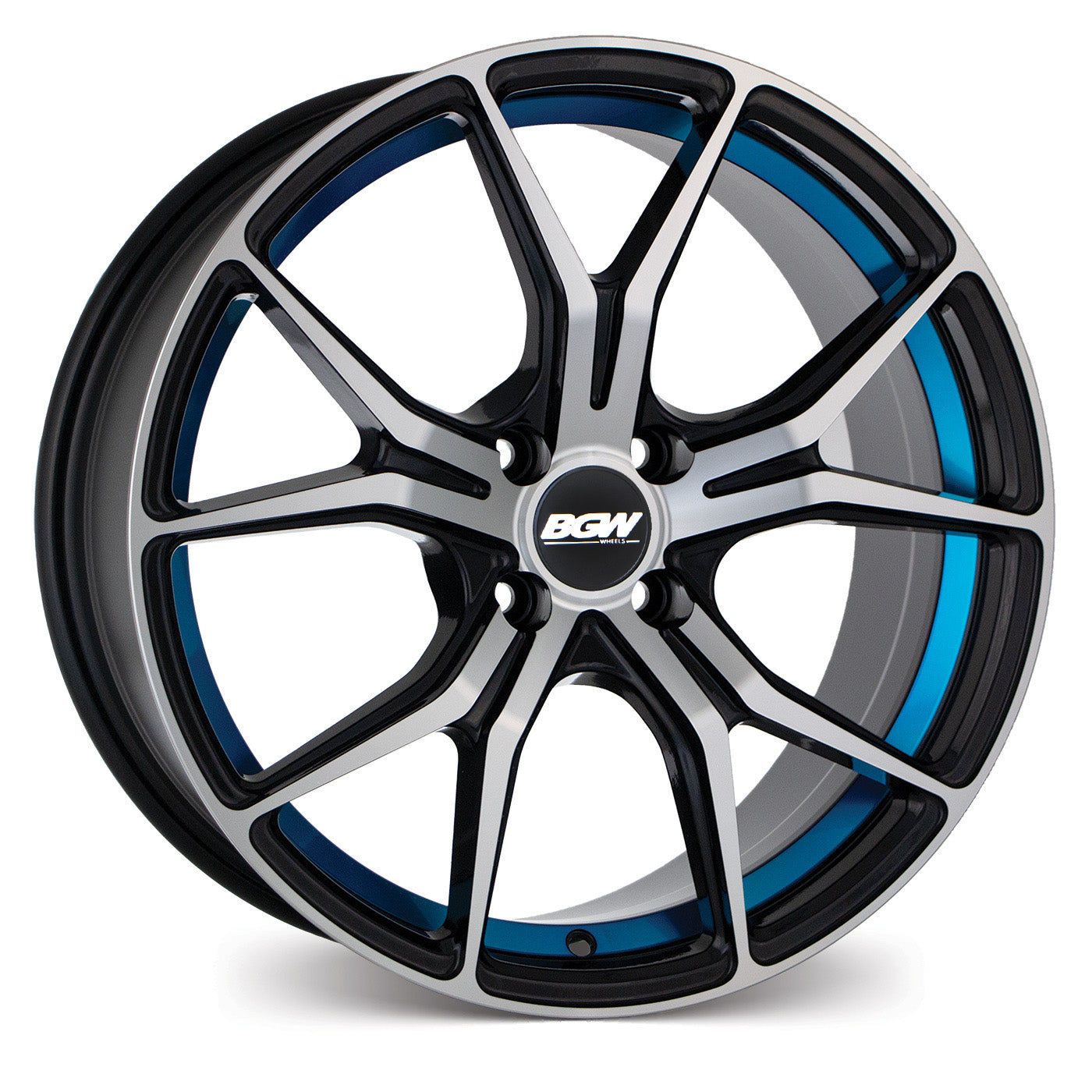 COMPTON - Gloss Black w/Machined Face & Blue Undercut thumbnail